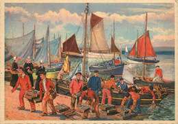 Delcampe - ILLUSTRATION BATEAUX VOILIERS PECHEURS - Segelboote