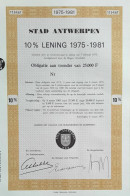 Delcampe - Stad Antwerpen  10 % Lening 1975-1981 - 25 000 Francs  - Unissued - Autres & Non Classés