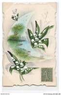 Delcampe - ATZP2-0041-FANTAISIE - Fleurs - Paysage - Fleuve - Bestickt