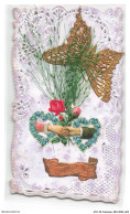 Delcampe - ATZP2-0052-FANTAISIE - Amitie - Mains - Fleurs - Papillon - Bestickt