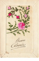 Delcampe - MIKIFP10-031- BONNE ANNEE BRODEE FLEURS - Bestickt