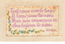 Delcampe - MIKIFP10-034- TEXTE D AMOUR BRODEE FLEURS - Bestickt