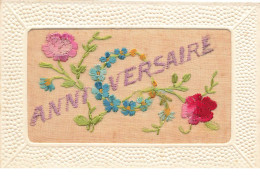 Delcampe - MIKIFP10-023- ANNIVERSAIRE BRODEE FLEURS - Bestickt