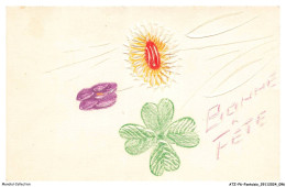 Delcampe - ATZP6-0247-FANTAISIE - Bonne Fete - Fleurs - Trefle - Bestickt