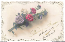 Delcampe - ATZP1-0018-FANTAISIE - Bonne Annee - Bouquet De Fleurs - Bestickt