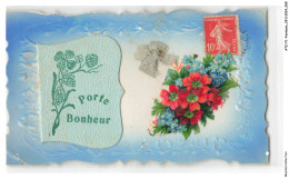 Delcampe - ATZP1-0034-FANTAISIE - Porte Bonheur - Bouquet De Fleurs - Bestickt