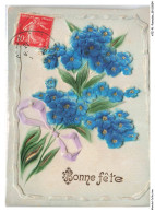 Delcampe - ATZP1-0001-FANTAISIE - BONNE FETE - Fleurs - Bestickt