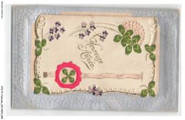 Delcampe - ATZP1-0003-FANTAISIE - Heureuse Annee - Trefle - Bestickt