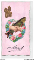 Delcampe - ATZP5-0182-FANTAISIE - 1 Er Avril - Poissons - Mains - Fleurs - Trefle - Bestickt