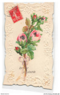 Delcampe - ATZP6-0240-FANTAISIE - Souvenir A Aubarede - Bouquet De Fleurs - Bestickt
