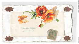 Delcampe - ATZP6-0242-FANTAISIE - Que Vos Voeux S'accomplissent - Fleurs - Bestickt