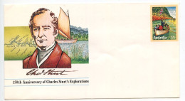 Delcampe - Australia 1980's Mint Postal Envelope - 22c. 150th Anniversary Of Charles Sturt's Explorations - Entiers Postaux