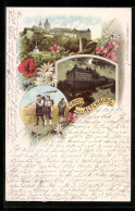Delcampe - Lithographie Altenburg, Ansicht Von Burg - Altenburg