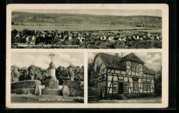Delcampe - AK Hailer B. Gelnhausen, Lebensmittelgeschäft Karl Schmidt Jr., Gefallenen-Ehrenmal - Gelnhausen