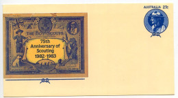 Delcampe - Australia 1980's Mint Postal Envelope - 27c. 75th Anniversary Of Scouting - Entiers Postaux
