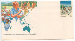 Delcampe - Australia 1980's Mint Postal Envelope - 39c. 25th Anniversary Of Australian Volunteers Abroad 1989 - Entiers Postaux