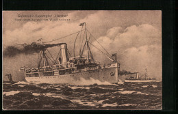 Delcampe - Künstler-AK Willy Stoewer: Passagierschiff Salonschnelldampfer Hertha Auf Hohfer See - Piroscafi
