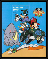 Delcampe - 80164 Mi N°267 Tanzanie Tanzania Mickey Safari Club Goofy Donald Rhinocéros Disney Bloc (BF) Neuf ** MNH 1994 - Rhinocéros
