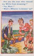 Delcampe - Sea Rescue Willie From Drowning Beach 1940s Comic Humour Postcard - Humor