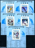 Delcampe - Togo 1980 Olympic Winter Games 5 S/s Imperforated, Mint NH, Sport - (Bob) Sleigh Sports - Ice Hockey - Olympic Winter .. - Wintersport (Sonstige)