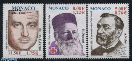 Delcampe - Monaco 2001 Nobel Prize 3v, Mint NH, Health - History - Science - Red Cross - Nobel Prize Winners - Physicians - Ungebraucht