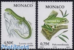 Delcampe - Monaco 2004 Definitives 2v, Reptiles, Mint NH, Nature - Animals (others & Mixed) - Frogs & Toads - Reptiles - Ungebraucht