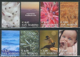 Delcampe - San Marino 2002 Definitives, Colours Of Life 8v, Mint NH, Nature - Animals (others & Mixed) - Birds - Flowers & Plants - Neufs
