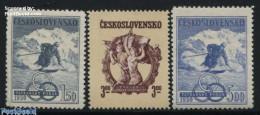 Delcampe - Czechoslovkia 1950 Skiing Games 3v, Mint NH, Sport - Skiing - Sport (other And Mixed) - Sonstige & Ohne Zuordnung