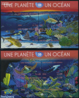 Delcampe - United Nations, Geneva 2010 One Planet, One Ocean 2 S/s, Mint NH, Nature - Animals (others & Mixed) - Fish - Sea Mamma.. - Fische