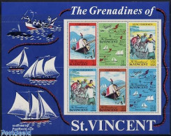 Delcampe - Saint Vincent 1971 Daily Life S/s, Mint NH, Nature - Transport - Various - Fishing - Ships And Boats - Maps - Fische