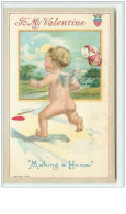 Delcampe - N°720 - Carte Gaufrée - To My Valentine - Making Home - Angelot - Valentinstag
