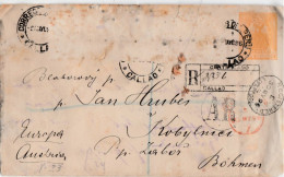 Delcampe - REGISTERED  LETTER  --   CALLAO To JAN HRUBES  --  KOBYLNICI  ( POLAND?  CZECH?  --  1896 - Perù