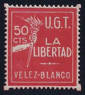 Delcampe - ESPAÑA/GUERRA CIVIL - UGT Veléz Blanco - Pro Libertad Viñeta Sindical Sin Usar - Sonstige & Ohne Zuordnung