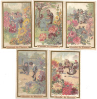 Delcampe - LOT De 5 Chromos Chocolat Du PLANTEUR, Tour Doré - Scène De Vie ENFANTS - JEUX - Poulain