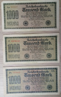 Delcampe - Lot De 3 Billets Allemagne – 1000 Mark Reichsbanknote 1922 – Inflation De Weimar - Autres - Europe