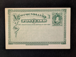 Delcampe - Canada Newfoundland 1880 Unused 1₵ Green Postcard Unitrade UX3; Postal Stationery; Prince Of Wales - Postal Stationery
