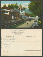 Delcampe - Ceylon 1923 Old Colour Postcard Temple Of The Tooth Kandy Street Scene Palm Tree - Sri Lanka (Ceylon)
