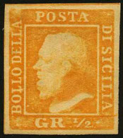 Delcampe - SICILIA - Tipologia: * - Gr.1/2 I Tav. C.Palermo Arancio N.2 - Sassone N.1 - Em.D. - A.D. - P.V.
Qualità: "A" - 6 - Sicile