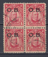Delcampe - Philippines 1906 4c McKinley O.B. Used(o) 4xblock (10624) - Philippines