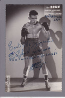 Delcampe - CPSM Autographe Boxe Boxeur Sport Signature à L'encre De Henri BRUN Non Circulée - Sportivo