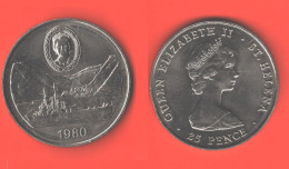 Delcampe - Sant Elena 25 Pence 1980 Crown Saint Helena Queen Elizabeth 80th Birthday - Sainte-Hélène