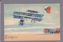 Delcampe - CPA Carte Faite à La Main Avec Des Timbres Découpés Original Circulée Aviation Winmalen - Briefmarken (Abbildungen)