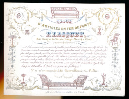 Delcampe - CARTE PORCELAINE  GENT - DEPOT D'ARTICLES EN FER DE FONTE - F.LACQUET - RUE LONGUE DU MARAIS( LANGE MEIRE ) 135 X 100 MM - Porzellan