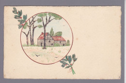 Delcampe - CPA Carte Faite à La Main Avec Des Timbres Découpés Original Circulée - Briefmarken (Abbildungen)