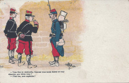 Delcampe - CPA  Dos NON Divisé   Illustrateur   Albert Guillaume   Humour Militaire   Vous êtes En Sentinelle - Humor