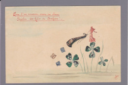 Delcampe - CPA Carte Faite à La Main Avec Des Timbres Découpés Original Circulée Semeuse - Briefmarken (Abbildungen)