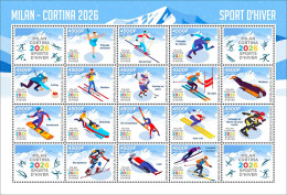 Delcampe - Burundi 2026, Olympic Games In Milano-Cortina, 12val In Sheetlet - Ski