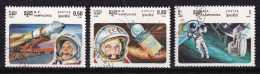 Delcampe - Timbre(s) Oblitéré(s) RP Kampuchéa Année 1985 N° 537/538/539  Thème Espace Astronaute Réf 9705 - Kampuchea