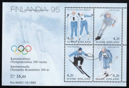 Delcampe - Finland 1994 - Yv. Bloc 11 Mi. Block 11 - Skilanglauf, Skispringen, Eisschnellauf - Used - Blocks & Kleinbögen