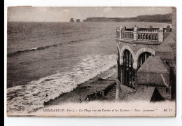 Delcampe - 64  Hendaye  -la Plage  Vue Du Casino  Et  Les Rochers   Deux Jumeaux - Hendaye